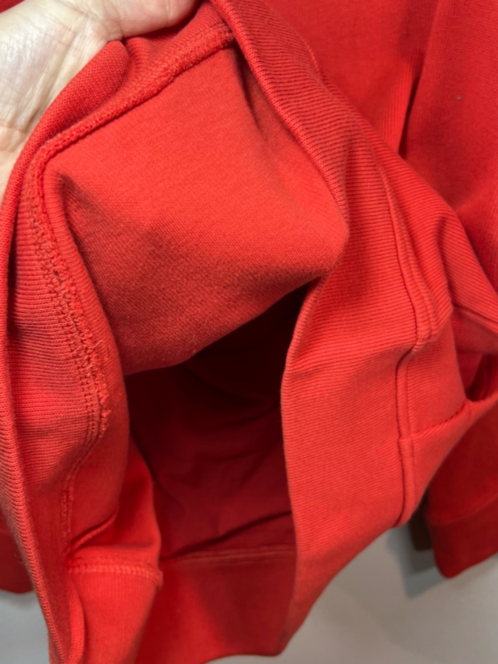 Duluth Trading Co. Ribbed Crewneck Sweatshirt  Orange Pockets Cotton  NEW Medium - Picture 12 of 13